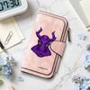 Gothic Purple Demon Pattern Long Wallet Cool Multislot Casual Card Holder Fashion Zipper Purse