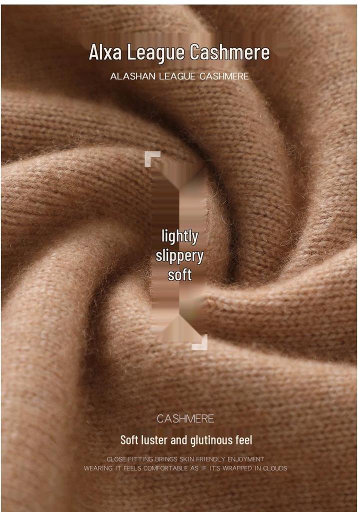 Lekasha Women's Cashmere Knit Sweater: Half-High Collar, Long Sleeves, Ideal Base Layer for Autumn and Winter.