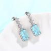 925 Sterling Silver Blue Cubic Zirconia Hanging Earrings Women for Wedding Party Aesthetic Female Ear Accessories New Jewelry