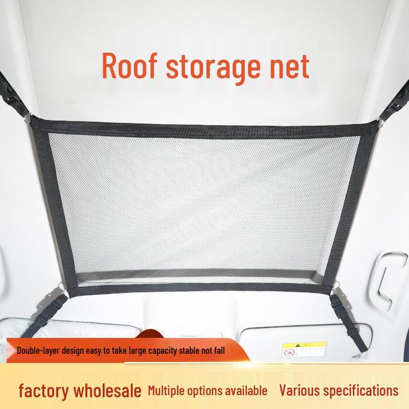 Car Roof Storage Net: Single-Layer Mesh Organizer for Luggage and Clothes