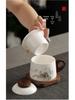 Dehua White Porcelain Tea & Coffee Mug with Lid - Ceramic Cup for Tea & Water Separation, Ideal for Office & Personal Use.