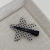 1pair Academy Style Bangs Clips Black White Polka Dot Hairclip Texture Side Clip Hairclip Sweet and Cute Side Clip Hairaccessory