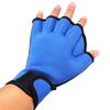 1 Pair Swimming Gloves Water Resistance Adjustable Wrist Strap Half Finger Aquatic Swimming
