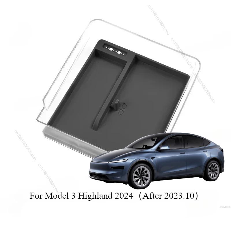 For Tesla Model 3 Highland Center Console Eyeglasses Storage Case Armrest Organizer Transparent Case Car Interior Accessories