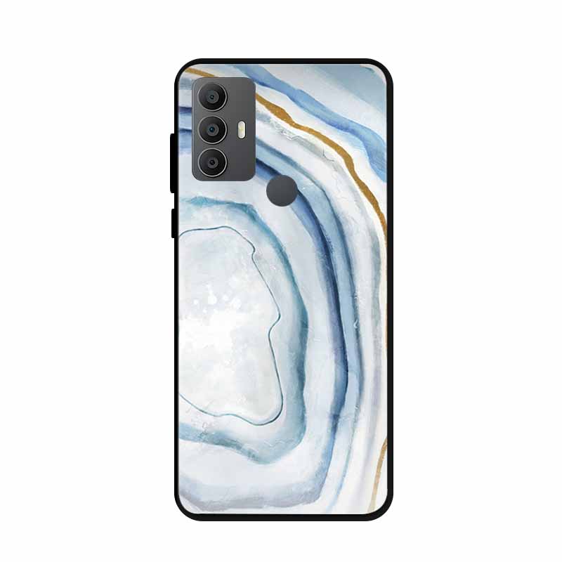 For Alcatel 1V 2021 Case 6002A 6002D 6.52" Marble Silicone TPU Soft Shockproof Phone Case for Alcatel 1V (2021) Covers Coque 1 V
