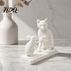 Cat Mouse Design 3D Printed Modern & Sculpture Minimalist Animal Interaction Desk Decor Matte Art Desktop Ornaments Collectible Figurine,