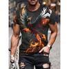 Summer Men's T-shirts 3d Phoenix Print Graphic Short Sleeve Tops Fashion Hip Hop Tees Men Oversized T Shirt Vintage Men Clothing