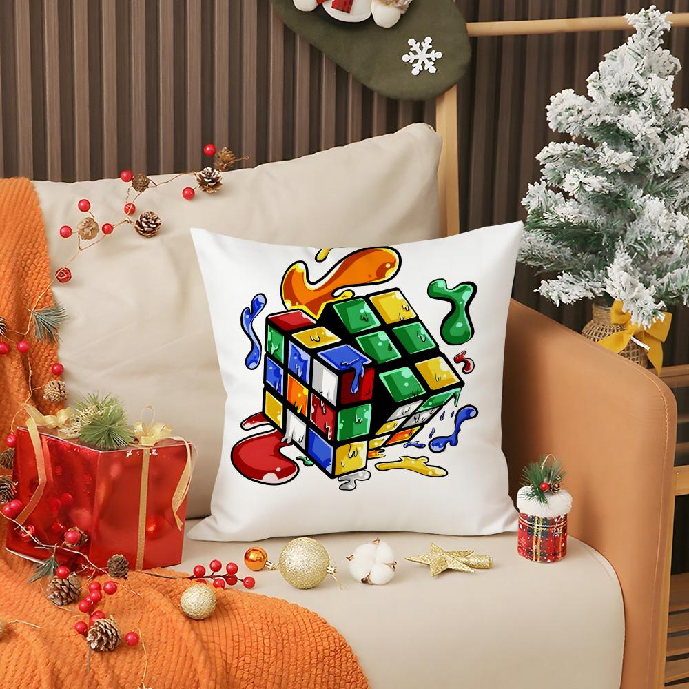 Home Personality Display Rubiks Cube Pillow Case Printing Pillowcase Living Room Sofa Cushion Cover Bedroom Room Decor