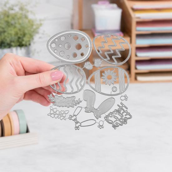 Easter Cutting Dies for Card Making, Easter Bunny Eggs Die Cuts, Spring Dies Stencils Embossing Template for Craft Scrapbooking DIY Photo Album