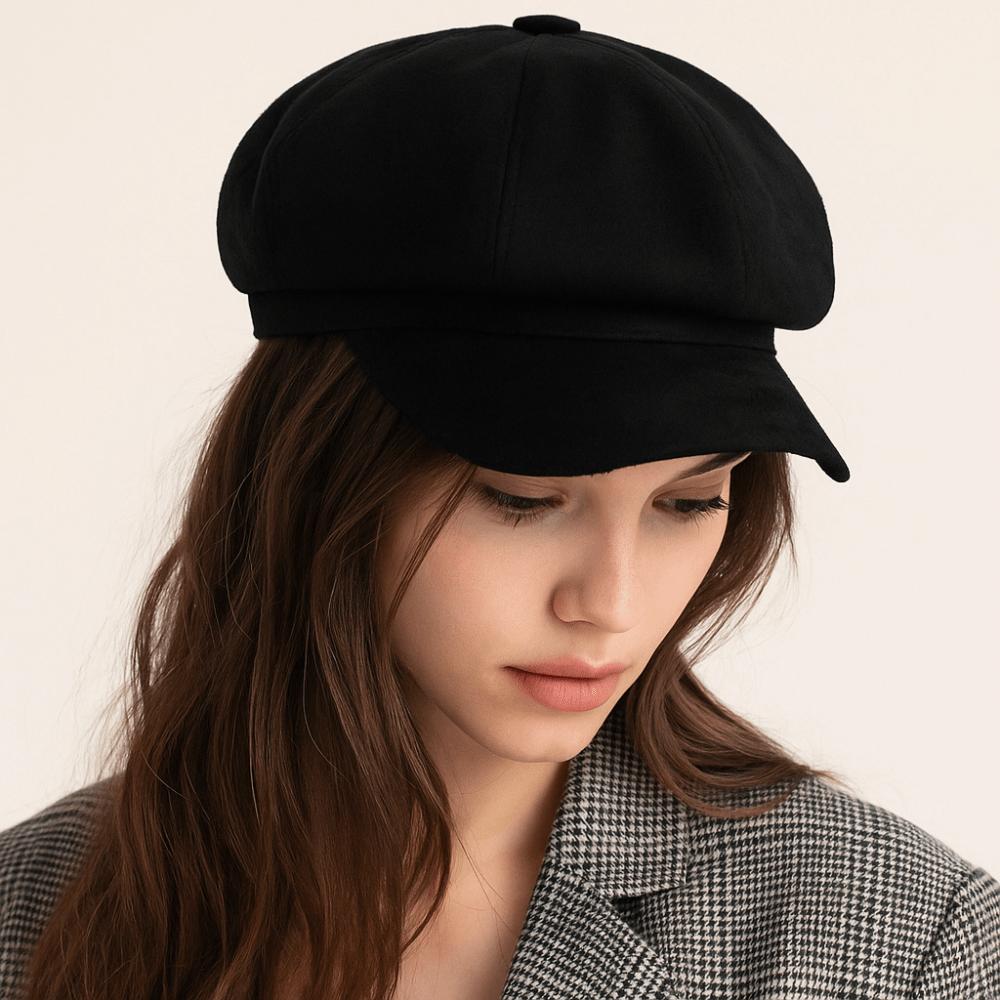 Korean Style Suede Octagonal Hat Solid Color Painter Cap Casual Newsboy Cap  Daily