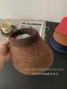 2026 New Style Japan Thick Raffia Visor Hat Women Summer Colorful Fashion Sun Hat Empty Top Hat
