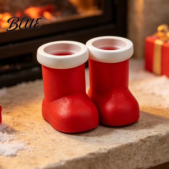 Mini Christmas Tree Accents Theme Ornaments Santa Hats/Boots/Gloves Decorative PLA Figures Reusable Xmas Party Props 3D Printed Crafts for