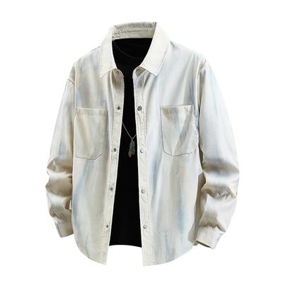 New Jacket Autumn and Winter Trendy Brand Corduroy College Trend Jacket Top Work Pocket Long Sleeve Shirt Men