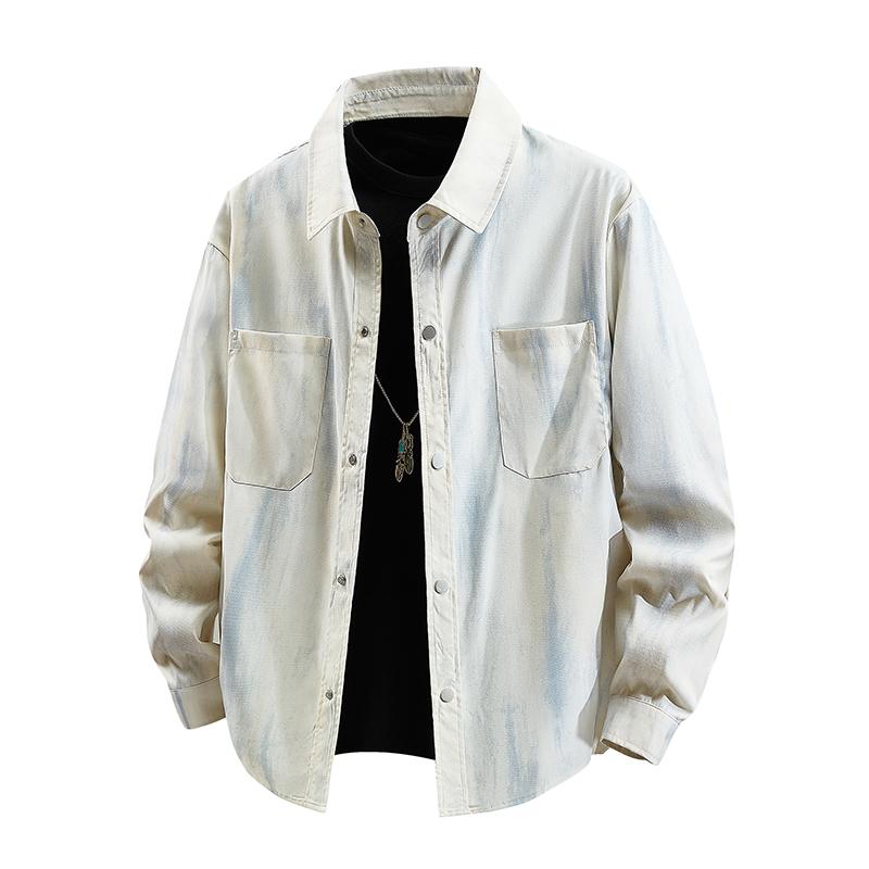 New Jacket Autumn and Winter Trendy Brand Corduroy College Trend Jacket Top Work Pocket Long Sleeve Shirt Men