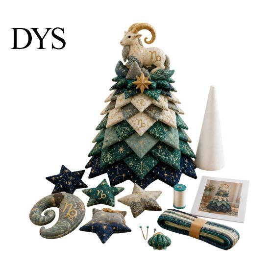 Handmade Gift for Special Occasions DIY Quilted Zodiac Tree Kit, Fabric Patchwork Sewing Constellation Ornament Kit Signs Craft Adults, Desktop