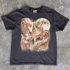Three Dragons Full Moon Shirt, Fantasy Starry Night Dragon Tee
