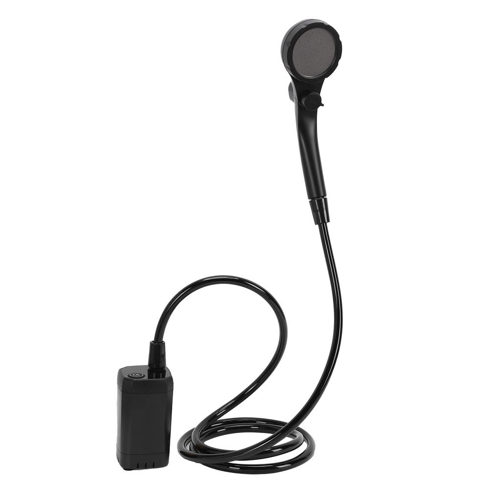 Portable Shower for Camping 6000mAh Rechargeable Camping Shower Pump with LED Display Black