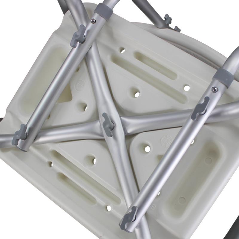 Aluminum Alloy Shower Chair for Elderly with Armrests, Non-slip Bathroom Stool