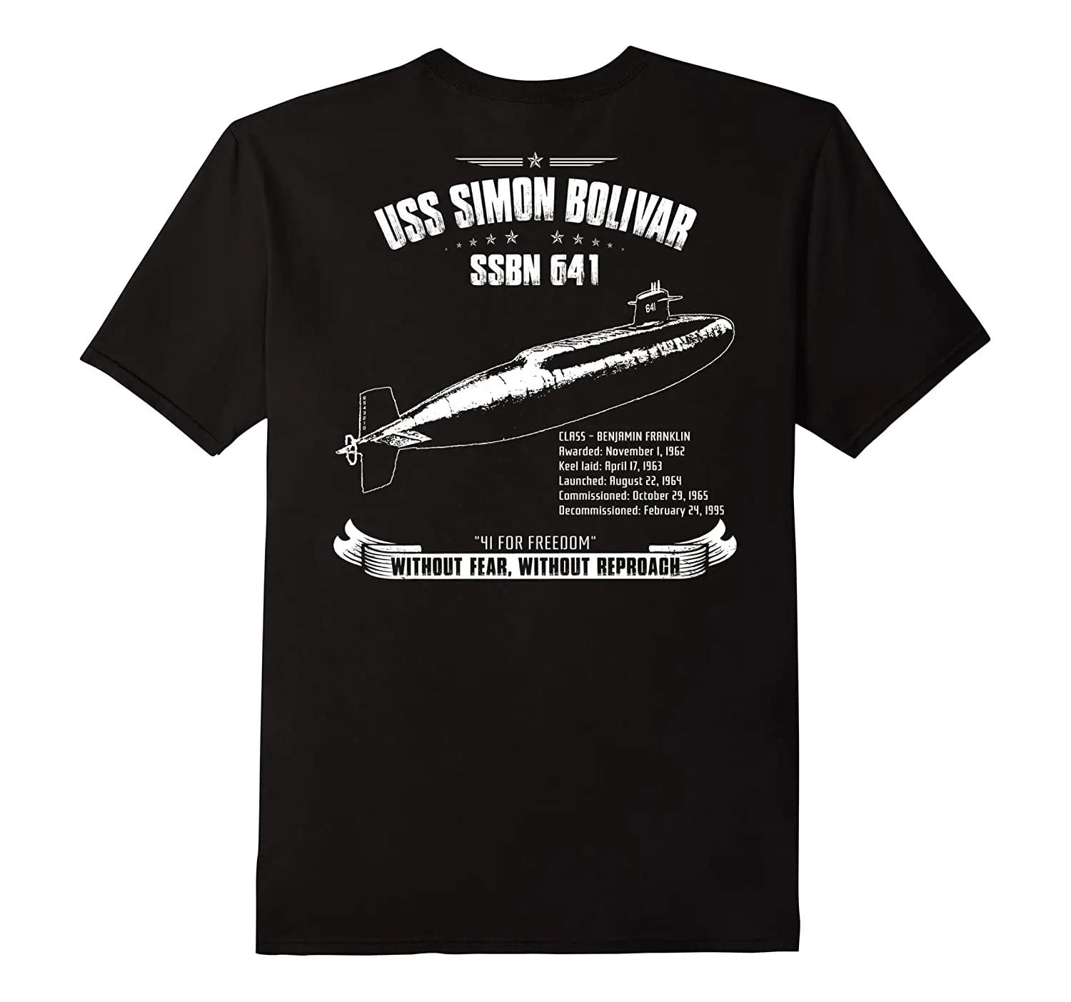 USS Simon Bolivar SSBN641 Nuclear Powered Submarine TShirt 100 Cotton ONeck Short Sleeve Casual Mens Tshirt Streetwear S