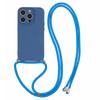 For iPhone 15 Pro Case Candy Color Rubberized Phone Cover with Long Lanyard