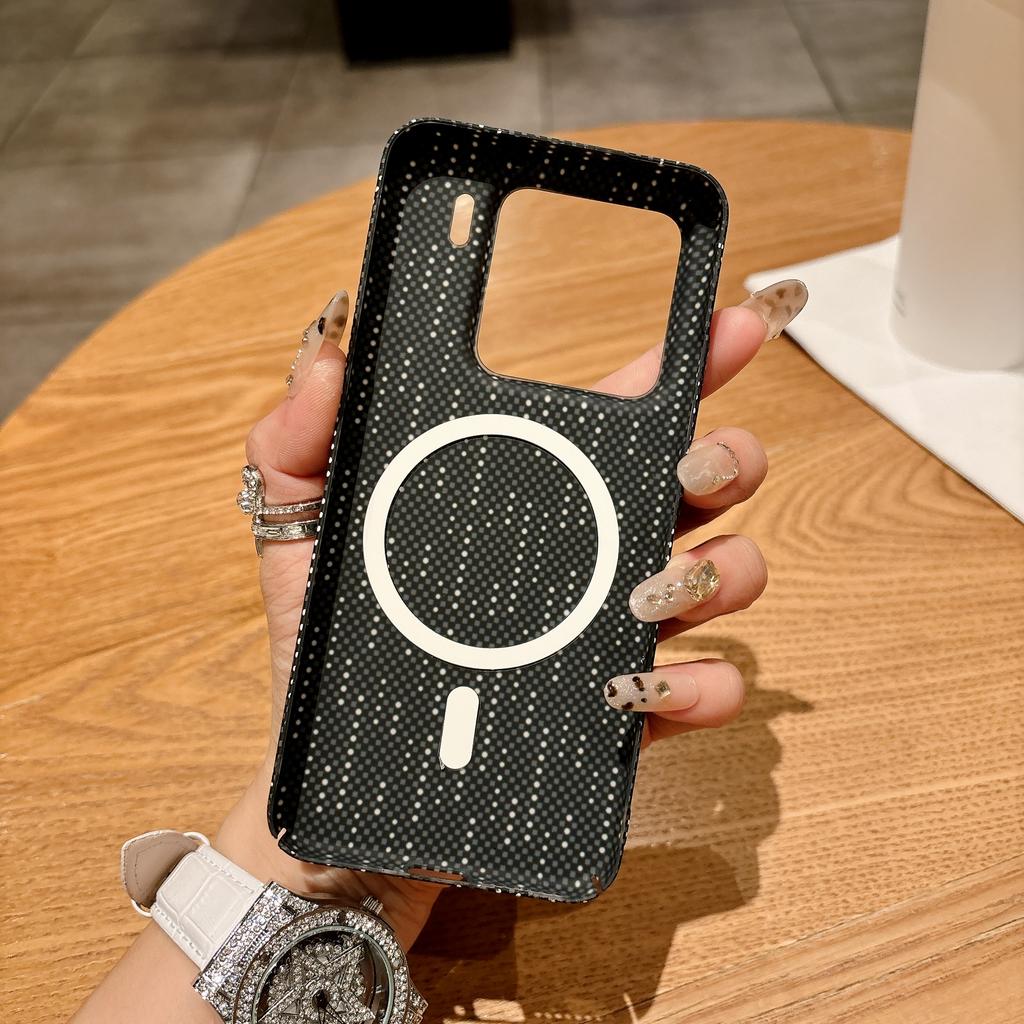 Relief Carbon Fiber Case For Xiaomi 15 15S 17 Pro Max 14 13 Ultra Pro Magnetic Phone Cover Hard PC Aramid Fiber Case Fundas
