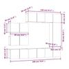 8 Piece TV Cabinet Set Grey Sonoma Particleboard
