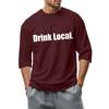 Men's fashionable casual round-neck three-quarter sleeve top T-shirt
