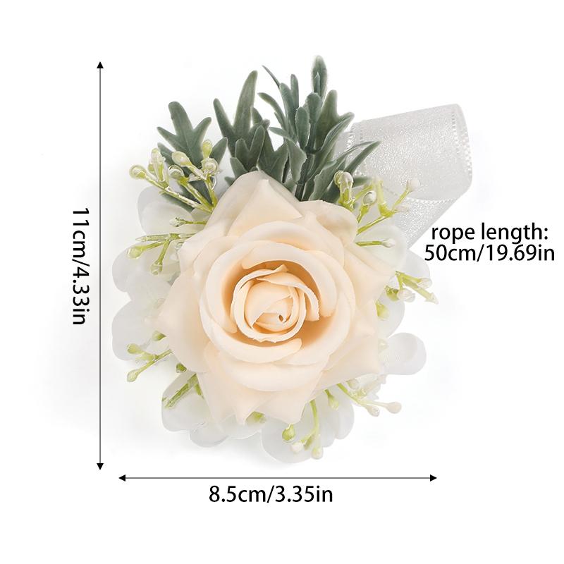 

Свадебное украшение на запястье, шелковая роза, жемчужный браслет, цветы для рук, бутоньерка для костюма жениха, цветочная брошь, подарок для подружки невесты