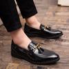 Fashion Men's Genuine Leather Shoes Printed Fashionable Men's Business Shoes Groom's Wedding Shoes Luxurious Formal Shoes Red Loafers