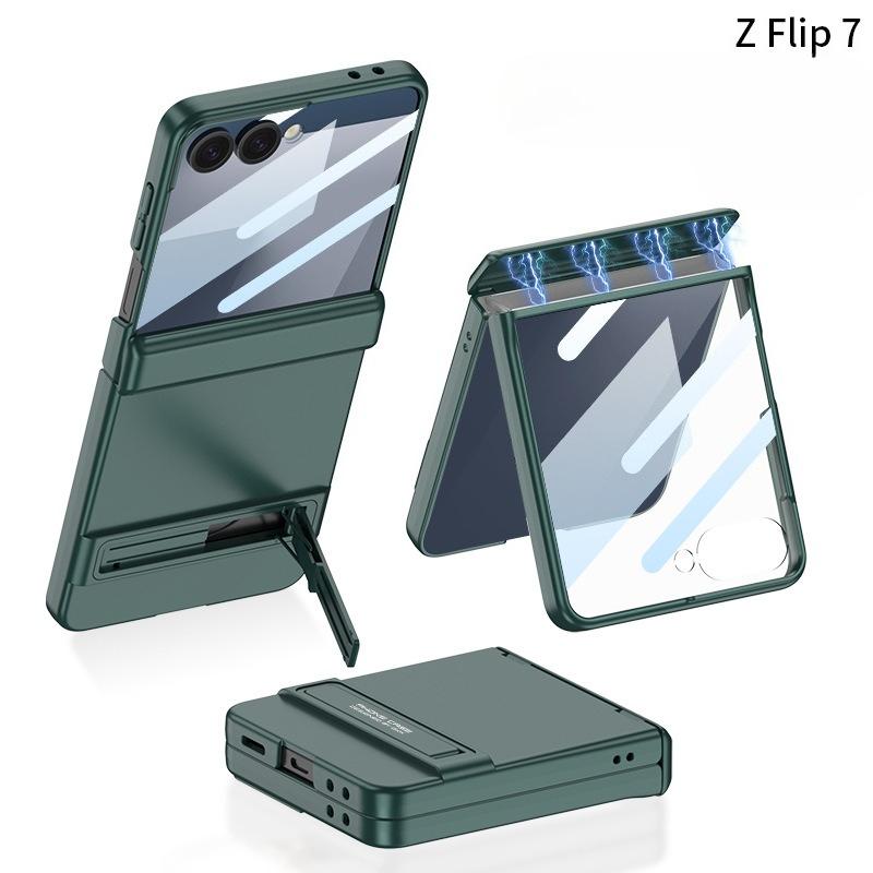 Coque de téléphone portable Samsung GalaxyZ Flip7 Magnétique Tout compris Pliable et Film Intégré Support Triomphe Coque Rigide