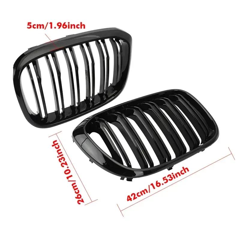 Pair Car Front Kidney Grille For BMW G01 X3 X3M G02 X4 2018- Kidney Grill Gloss Black Dual Slat Auto Grill Accessories