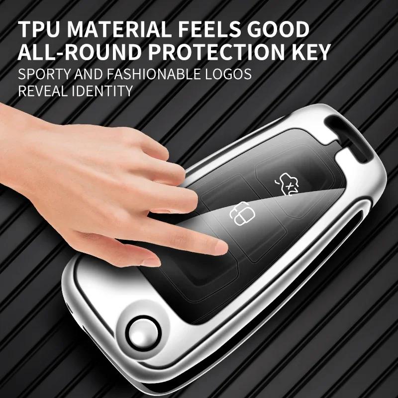 Car Sticker New 2025 Hot Car Metal Leather Key Shell Case Ford Ranger C-Max S-Max Focus 2 3 MK3 Galaxy Mondeo Transit Tourneo Ec