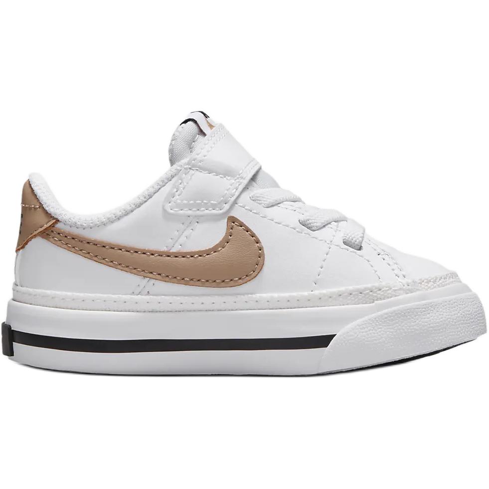 Nike Court Legacy TD White Hemp Baby Sneakers Black DA5382-126
