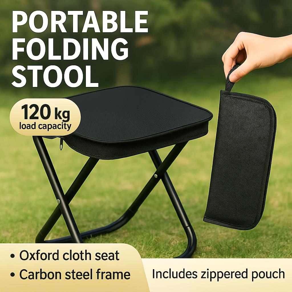 Foldable Backpack Stool Portable Folding Stool With Carry Bag Lightweight Mini Easy Carry Outdoor Chair For Travel For Travel