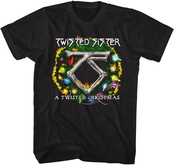 Twisted Sister Wreath A Twisted Christmas Men T Shirt Metal Band Music Merch M