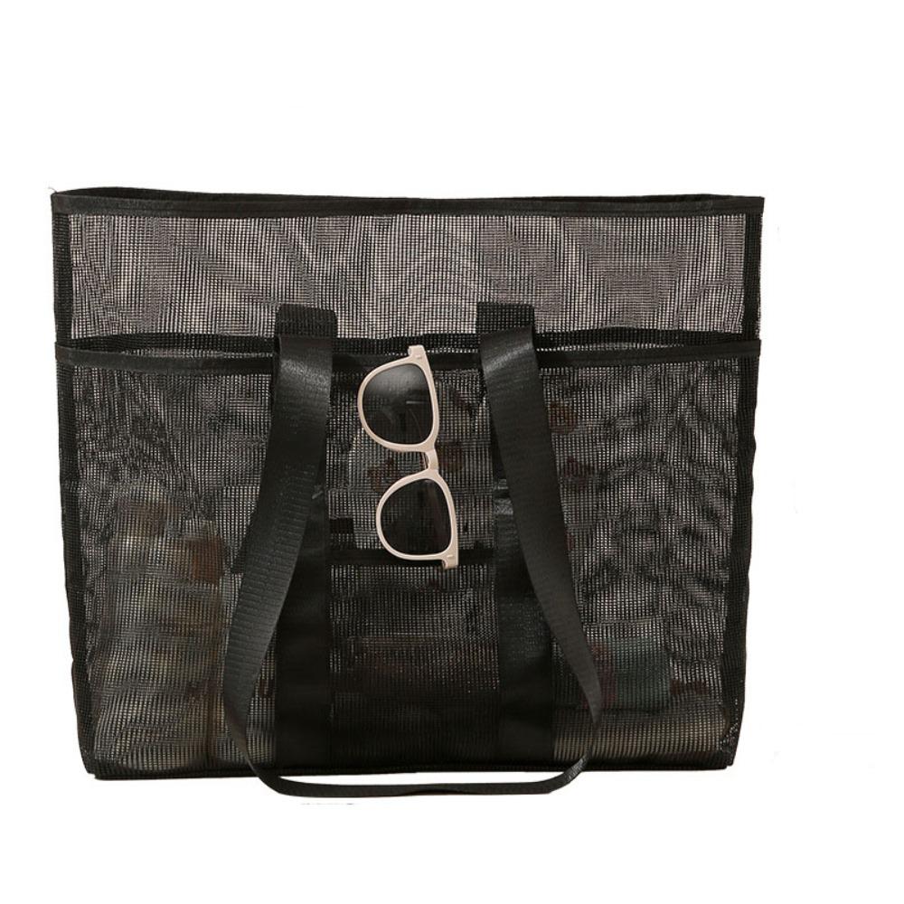 Foldable Mesh Shoulder Bag Light Weight Toiletry Storage Bag Reusable Swimming Handbag  Outdoor