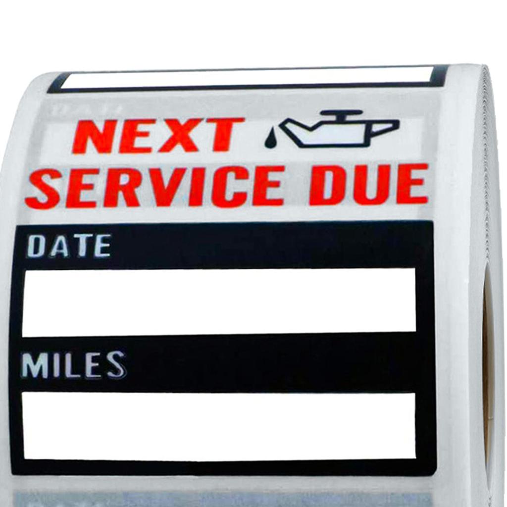 Oil Change Service Reminder Stickers Low-Tack for Perforation Line 2"x2"