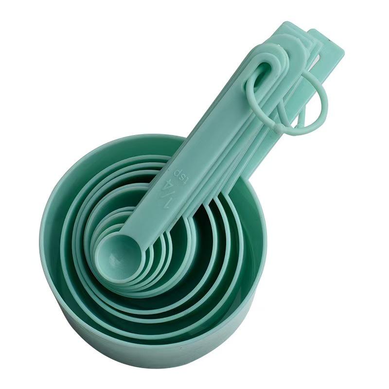 10-Piece Plastic Measuring Cups & Spoons Set for Baking & DIY Projects.