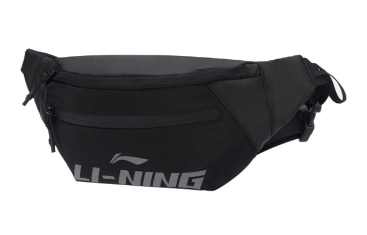 Спортивная сумка Li Ning серии Training из полиэстера, сумка через плечо, поясная сумка, обычная, унисекс, черная ABLR056-3