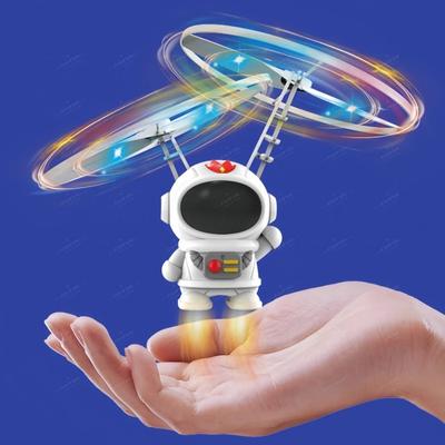 Havada Duran Işıklı Uçan Robot Astronot Oyuncak Uçak Elle Kontrol Edilen Drone Işıklarla İnteraktif Açık Hava Oyuncakları Çocuklar İçin Hediye