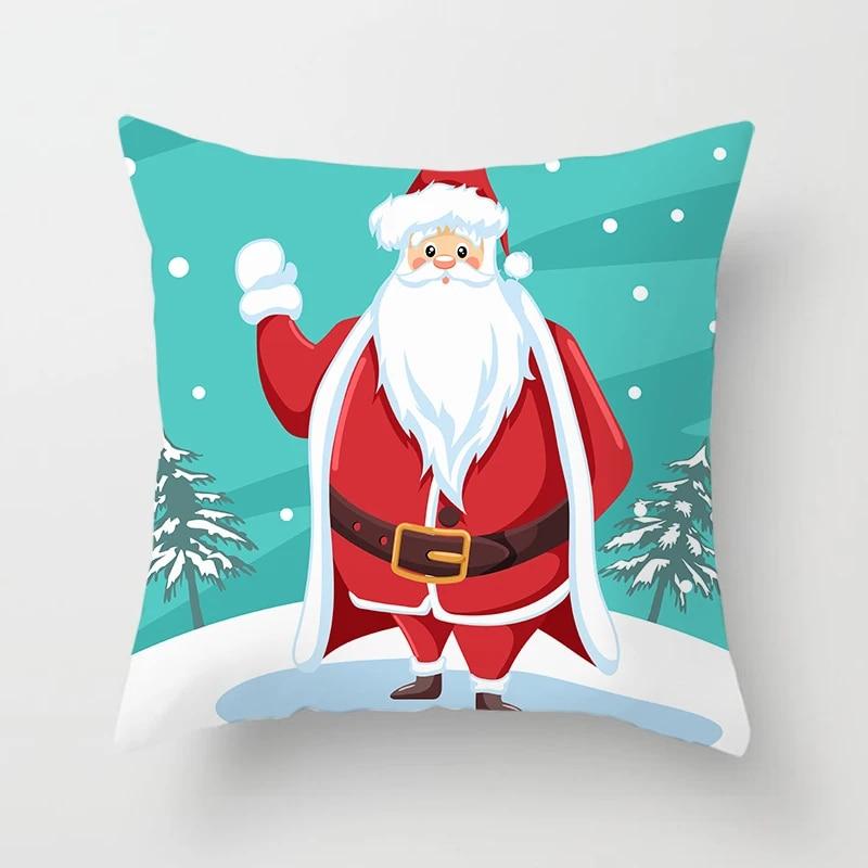Cartoon Christmas Pillow Set Santa Claus Sofa Gift Home Decoration Pillowcase Christmas Gift Pillowcase