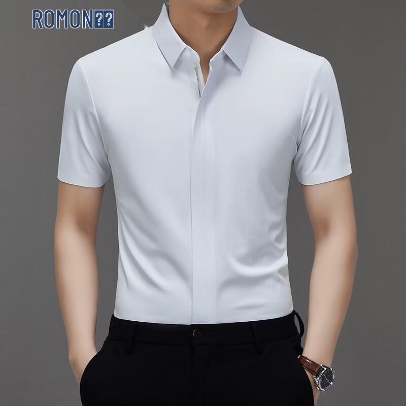 ROMON Men s Silk Blend Zip Polo Shirt 2XL