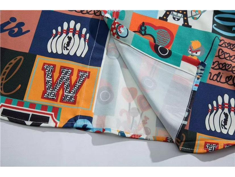 Handsome Pirate King Luffy Graffiti Short Sleeve Men's Trendy Loose Summer Shirt