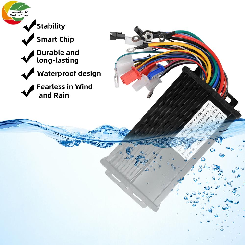 Black Gold Sine Wave 500W 36V/48V/60V/72V 30A Three-Mode Silent Brushless Motor Controller for E-Bikes