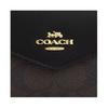 Coach Flap Card Case 10 Classic Car and Horse Logo Flip Coated Canvas Wallet Card Case Regular Women's Black