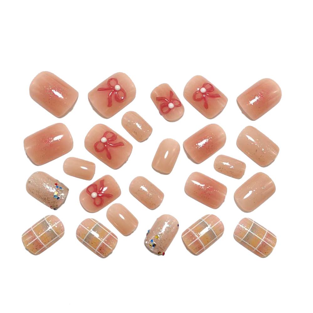 Sequin Pearl Butterfly Nude Nails - Gentle Whitening Daily Manicure Tips