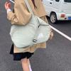 Canvas bag crossbody female Korean version fashionable simple large capacity student class lightweight simple solid color portable shopping bag
