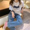 Cotton Short-sleeved T-shirt Women's Loose Original Style New Letter Printing Student T-shirt Ins Women's Fashion