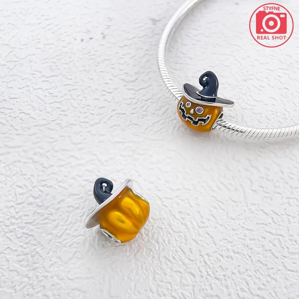 Copperluminous Pumpkin Skull Beads Charm Diy Halloween Series Suitable For Original Bracelet For Women Jewelry