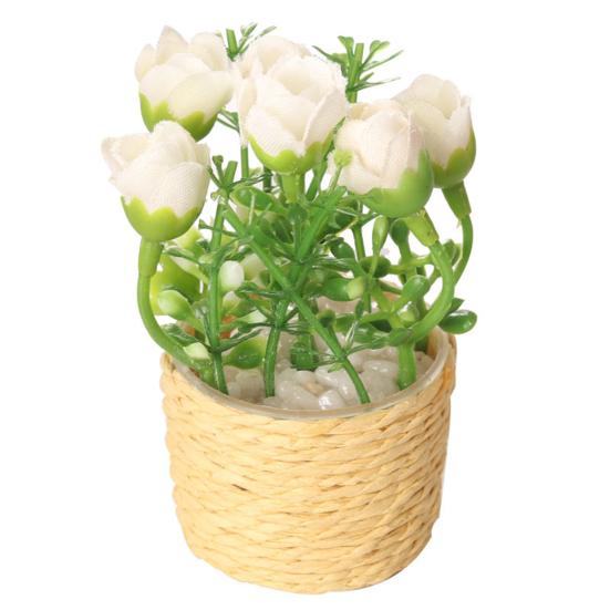 1:6 Delicate Realistic Looking Create Vitality Compact Dollhouse Potted Flower Model Pretend Play Toy Photography Prop Plant